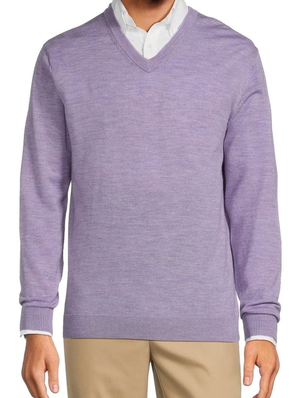 Nordstrom Men’s Purple Violet V-Neck Sweater XXL Cotton Cashmere Blend NWT